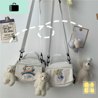 韩国ins古着感小熊少女斜挎包 日系原宿学生帆布包女可爱软妹小包NEW LAKE女手包