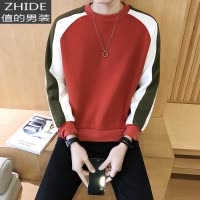 SUNTEK春秋男士圆领卫衣男宽松韩版潮流百搭打底衫春装上衣长袖t恤衣服卫衣