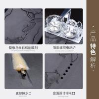 家柏饰(CORATED)曜变功夫茶具茶盘套装家用办公乌金石大茶台陶瓷泡茶器电热炉