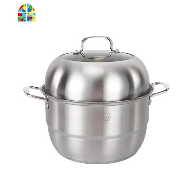 304不锈钢蒸锅加厚三层复底蒸笼屉煤气电磁炉家用多功能汤锅杰 FENGHOU 三层 34cm