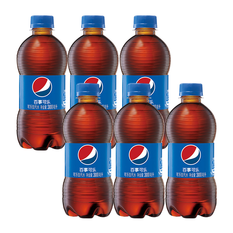 百事可乐 Pepsi 汽水 碳酸饮料 300ml*6瓶 (新老包装随机发货)