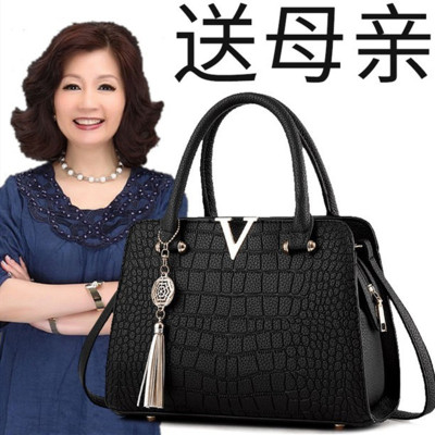 2021新款女士包包AML-BVL1288中年女包妈妈包大气中老年单肩斜挎包手提包鳄鱼纹商务/OL休闲手提包女包