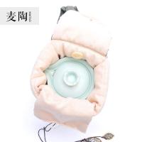 美帮汇汝窑功夫茶具快客杯 棉麻便携旅行茶具收纳包袋手抓茶壶茶杯