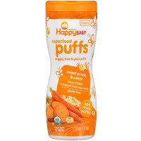 happy baby 禧贝 有机甜红薯泡芙 60g 品牌直采点心进口宝宝零食