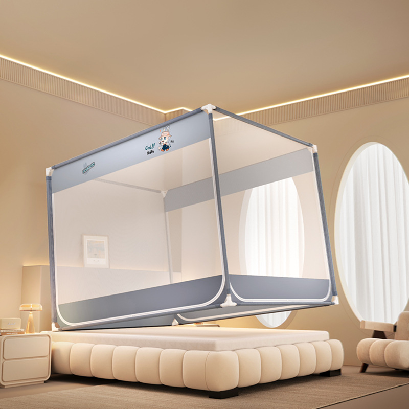 全包围母婴级帐纱婴儿童家用卧室防摔防三开加密防蚊支架蚊帐_36