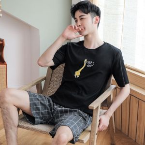 男士睡衣男夏天薄款短袖可出休闲夏季家居服两件套装