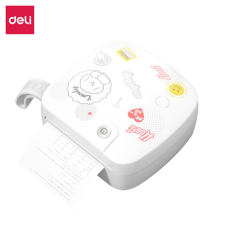 得力(deli)GE221错题打印机白色 便携式热敏标签打印机 2英寸300dpi超清款