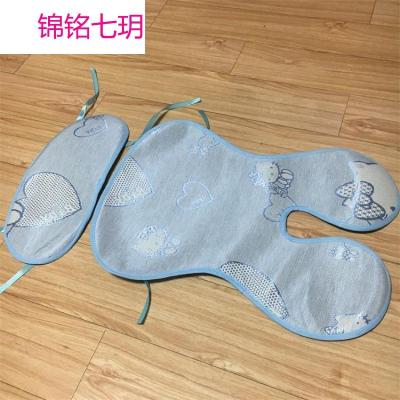 锦铭七玥婴儿亚麻席 冰丝推车凉席 宝宝童车席 新生儿用凉