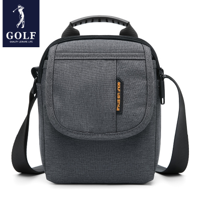 高尔夫(GOLF)单肩包男2020新品潮流休闲斜跨包小竖款男士包包商务帆布背包防泼水锦纶男包正品