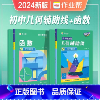 [2本]初中函数+几何辅导线 初中通用 [正版]2024初中几何48模型数学题解中考辅助线函数中考热搜题初中几何辅助线几