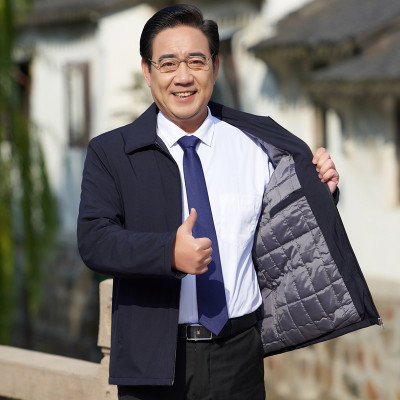 NEWLAKE爸爸冬装外套棉服商务中老年人男装棉衣干部爷爷装棉袄老年夹克衫棉衣