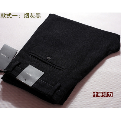 YUANSU高端秋冬款呢子休闲裤免烫加厚款毛呢英伦冬季商务直筒磨毛男裤子毛呢大衣