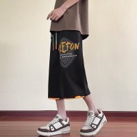 夏季新款七分裤男宽松潮流直筒薄款外穿学生港风休闲短裤