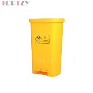 toptzy TZ4060413 医疗垃圾桶脚踏式垃圾箱黄色带盖废物回收箱 50升