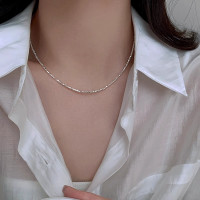 s925纯银碎银子项链女2024新款轻奢小众高级感锁骨链送女朋友老婆情人节七夕生日礼物