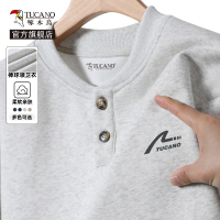 啄木鸟无帽卫衣男秋季小帆船印花长袖上衣男士棒球领外套米咖色Y