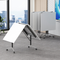 易企采 240*120CM折叠会议桌 可移动折叠带轮子办公会议桌长条桌培训桌伸缩拼接办公桌