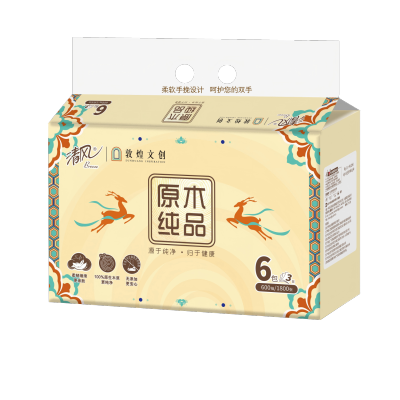 清风 敦煌IP联名款抽纸 3层 100抽 一提6包