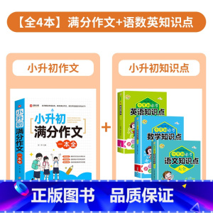 [全4册]小升初满分作文+语数英知识点 [正版]2025新版小升初满分作文一本全人教版小学生作文书大全小学三四五六年级满