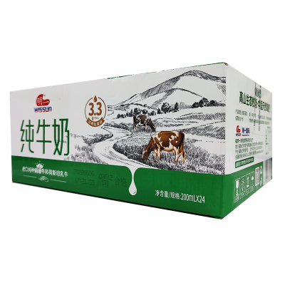 明一(wissun) 纯牛奶 200ml*24入 百毫升3.
