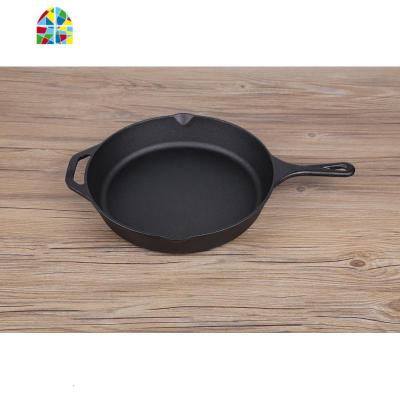 铸铁锅无涂层平底煎锅老式加厚宝宝煎蛋饺皮饼铛牛排烤肉 FENGHOU 直径14厘米铁把