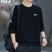 吉普JEEP卫衣男长袖t恤秋冬潮流大码圆领休闲上衣加绒打底衫
