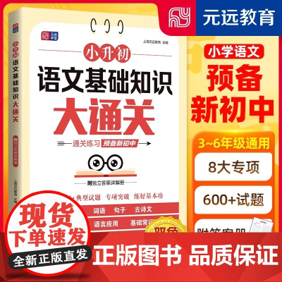 小升初 语文基础知识大通关 小学语文总复习 3~6年级语文专项训练 通关练习 预备新初中 元远教育 同济大学出版社