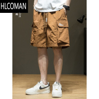 HLCOMAN薄款速干工装短裤男冰丝2025夏季新款胖子大码男生五分裤休闲裤子