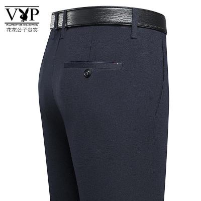 花花公子贵宾男士休闲裤秋冬款男裤宽松直筒中老年西裤中年爸爸长裤子男