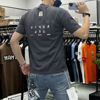 夏季新款欧货短袖T恤男士修身潮流ins印花刺绣圆领半袖衫上衣时尚