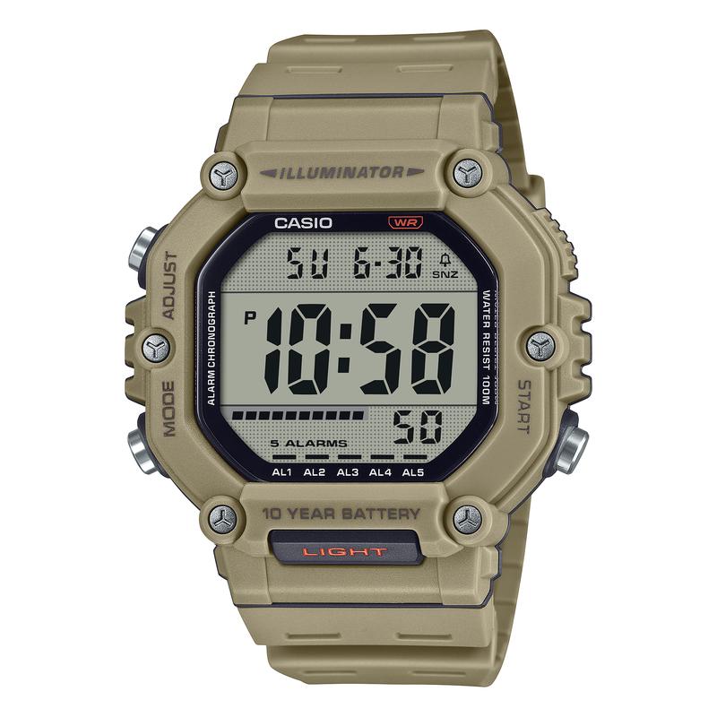 CASIO 男士大表盘多功能表 年电池防水运动时尚手表