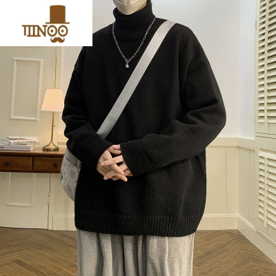 YANXU高领毛衣男感慵懒风内搭针织衫宽松休闲痞帅打底毛线衣