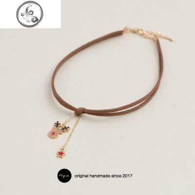 Hyco圣诞节 甜美麋鹿choker原创少女心项圈套装双层锁骨链 JiMi项链