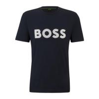 Hugo boss男士圆领短袖T恤棉质舒适休闲徽标设计直下摆简约