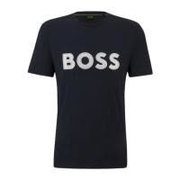 Hugo boss男士圆领短袖T恤棉质舒适休闲徽标设计直下摆简约