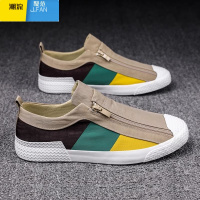 聚范帆布男鞋夏季鞋子男款透气懒人一脚蹬老北京布鞋休闲板鞋工作潮鞋