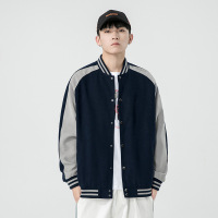 棒球服男春秋新款美式复古潮流纯色学生情侣装宽松休闲棒球衫_1