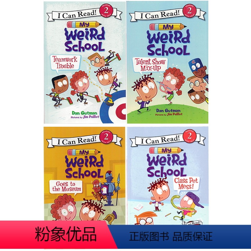 [正版]I can read系列 英文原版平装绘本第二阶段 my weird school疯狂的学校4册合售 汪培珽