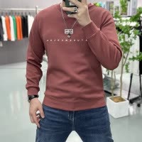 秋冬新款时尚潮牌圆领卫衣男士字母简约长袖体恤打底衫潮上衣修身