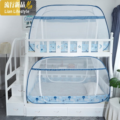 免安装子母床宿舍上下铺蚊帐0.9m学生蒙古包1.2三开1.35米1.5床 三维工匠