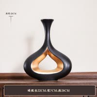三维工匠现代简约家居摆件中式轻奢陶瓷花瓶客厅酒柜电视柜工艺术软装饰品 三 [四件套]小号玲珑瓶一对红浆果+小号金色爱情麋