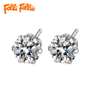 FOLLI FOLLIE 简约六爪耳钉(3E23JLS001C)