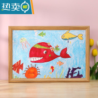 敬平现代简约儿童画框装裱挂墙a4A3相框定制4k8开16k美术素描展示框架 1205-原木色 [可放30.3*30.3C