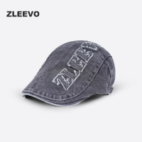 牛仔前进帽复古水洗做旧贝雷帽男女春秋季鸭舌文艺报童帽子