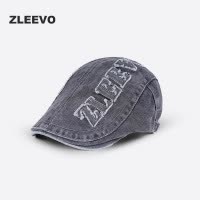 牛仔前进帽复古水洗做旧贝雷帽男女春秋季鸭舌文艺报童帽子