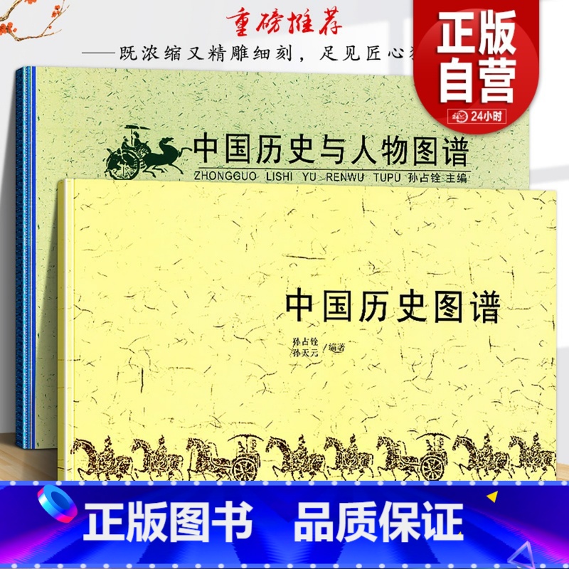 [正版]全套2册 中国历史图谱+中国历史与人物图谱 华夏五千年文明完整版历史帝王将相大事件记录精美插画民族政权时间轴长