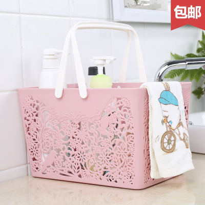 洗澡篮子手提浴室大号浴筐韩国可爱塑料置物收纳洗漱沐浴框洗浴篮
