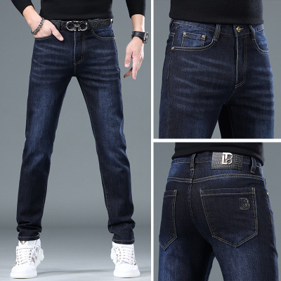 高端新款潮牌牛仔裤男欧货高档轻奢弹力修身小脚秋冬新款休闲长裤