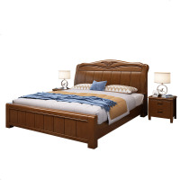 实木床双人1.8米主卧室现代简约中式1.5米大婚床橡木储物床经济型