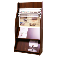 翌嘉 YJ4052911木质报刊架报纸架书报杂志置物架收纳架落地展示架